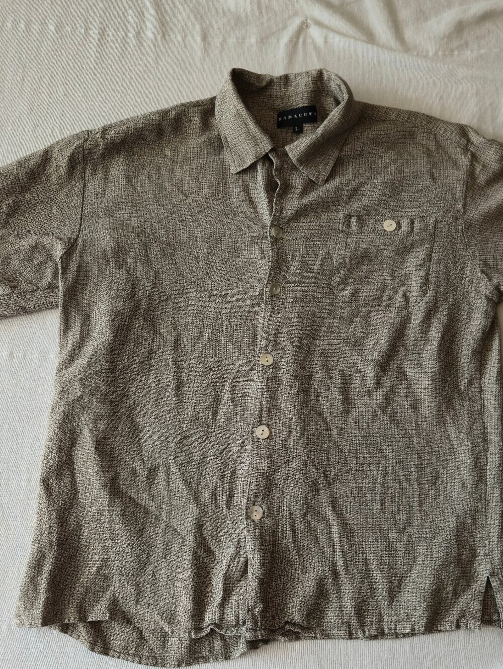 Baracuta Men's Short Sleeve Button-Up Shirt Size Large